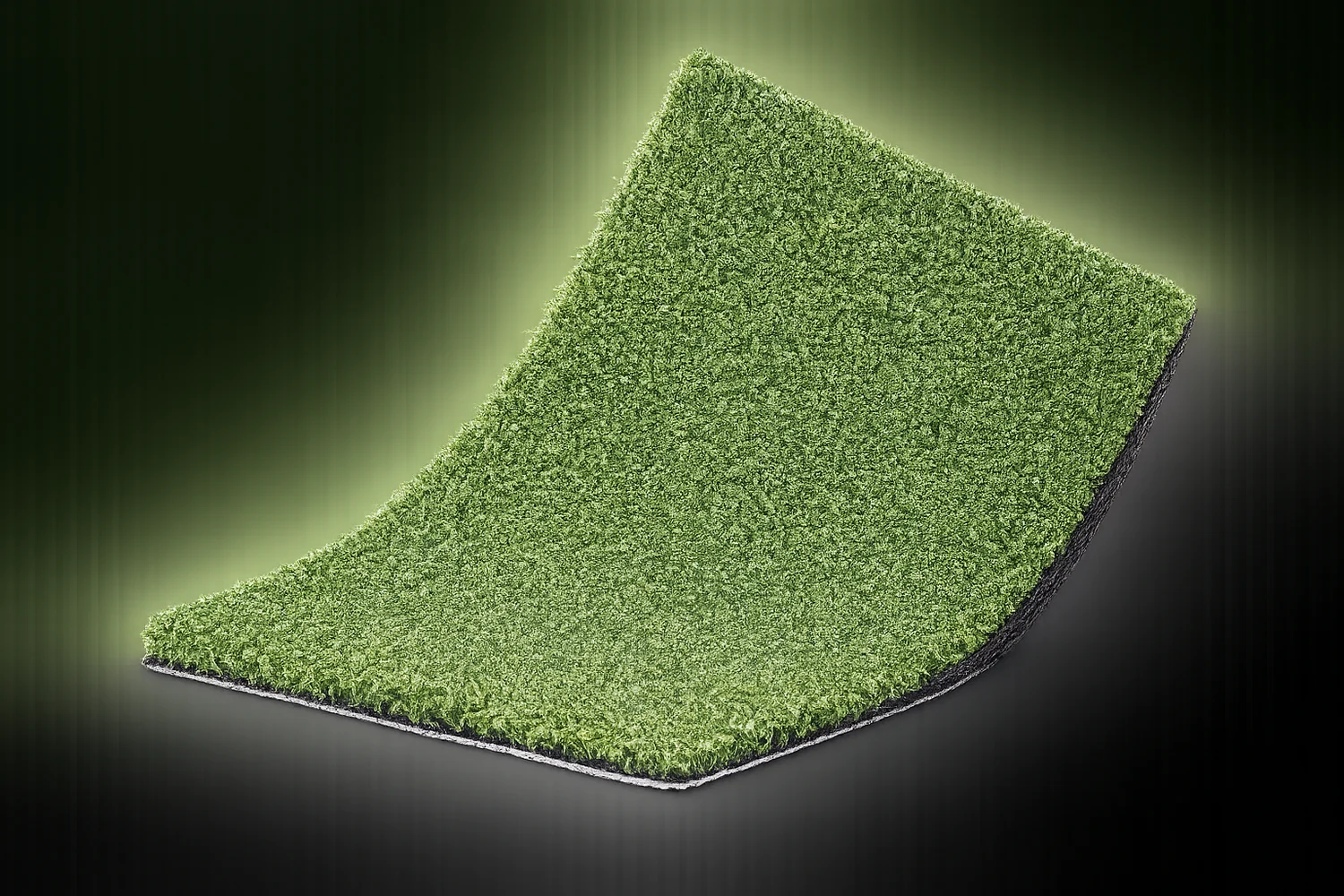 Close-up of textured golf turf fibres